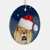 Kerstleeuw in Santa Hat Ornament (Rechts)