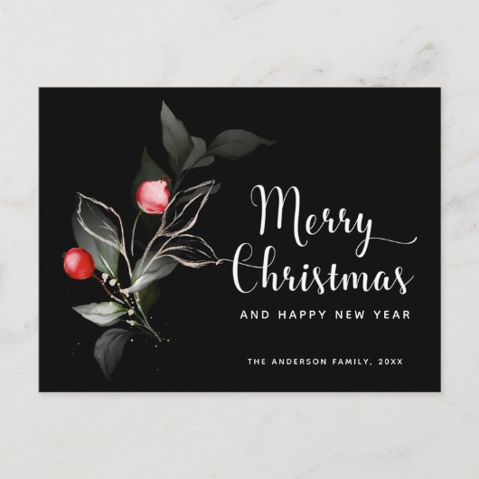 Kerstlegant | Briefkaart van de Berries Black Holi (Voorkant)