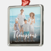 Kerstlegant Photo Simple Calligraphy Script Metalen Ornament (Links)