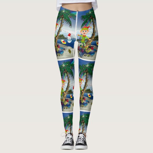 kerstLeggings, Elf Beach Leggings (Voorkant)