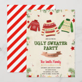 Kerstlelijke sweater-uitnodiging kaart (Voorkant / Achterkant)