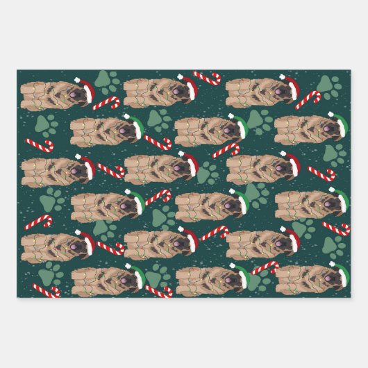 KerstLeonberger Inpakpapier Vel (Voorkant)