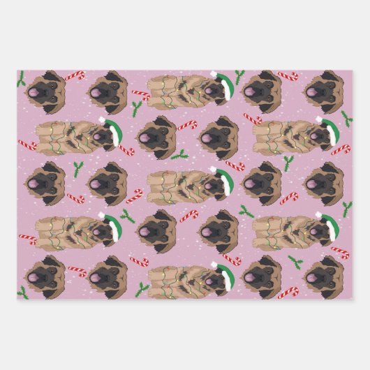 KerstLeonberger Inpakpapier Vel (Voorkant)