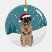 KerstLeonberger Keramisch Ornament (Voorkant)