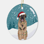 KerstLeonberger Keramisch Ornament (Links)