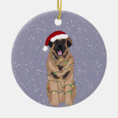 KerstLeonberger Keramisch Ornament (Voorkant)
