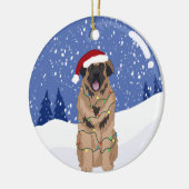 KerstLeonberger  Keramisch Ornament (Links)