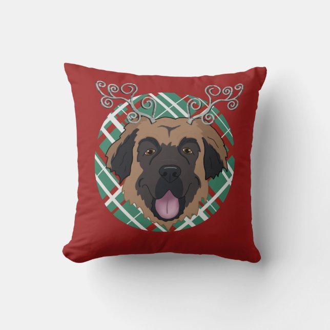  kerstLeonberger Kussen (Voorkant)