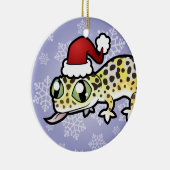 Kerstleopard Gecko Keramisch Ornament (Rechts)