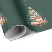 Kerstleraar Boeken Boom Kerstmis Leesvakantie Cadeaupapier (Rol Hoek)