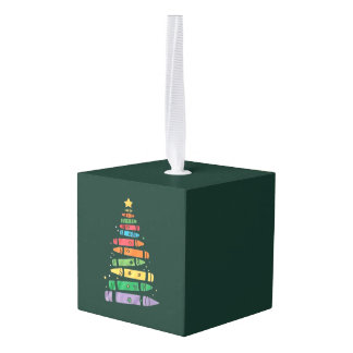 Kerstleraar Crayon Tree Schattigee kerstverlichtin Kubus Ornament