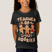 Kerstleraar Cute Gingerbrood Cookies Funny H T-shirt (Voorkant)