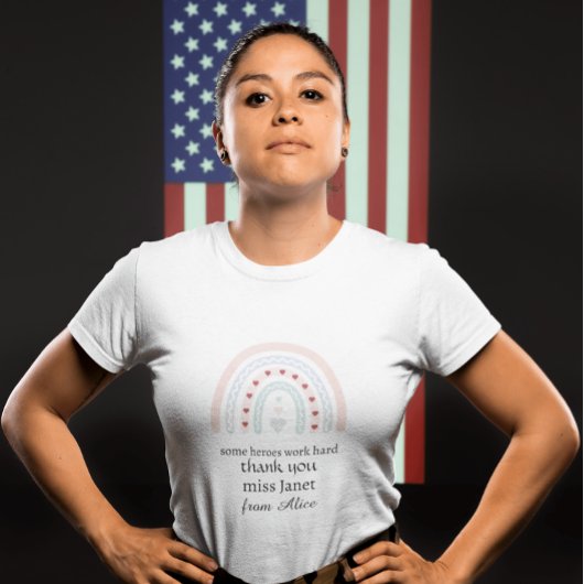 Kerstleraar Dank u gepersonaliseerde Hero Gift Tri-Blend Shirt