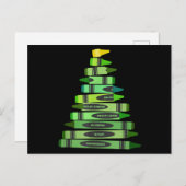 Kerstleraar Gif Crayon Tree Briefkaart (Voorkant / Achterkant)