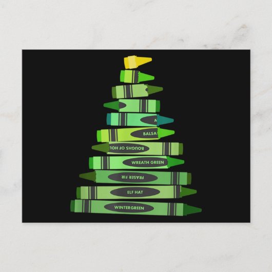 Kerstleraar Gif Crayon Tree Briefkaart (Voorkant)