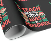 Kerstleraar Ik geef les aan Schattigee Elfen kleut Cadeaupapier (Rol Hoek)