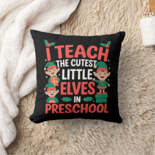 Kerstleraar Ik Leer Cute Elfen Kleuterschool Kussen