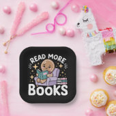 Kerstleraar Lees meer Boeken Grappig Papieren Bordje (Feest)