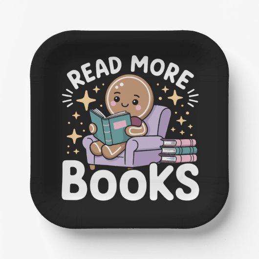 Kerstleraar Lees meer Boeken Grappig Papieren Bordje (Voorkant)