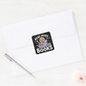 Kerstleraar Lees meer Boeken Grappig Vierkante Sticker (Envelop)