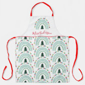 Kerstleraar regenboog leuk cadeau schort (Voorkant)