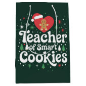 Kerstleraar van slimme koekjes medium cadeauzakje (Voorkant)