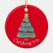 kerstlettermaskerstructuur 2020 keramisch ornament (Achterkant)