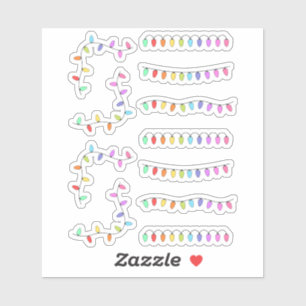 Kerstlicht decoratieve journaalranden planner sticker