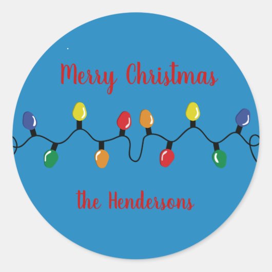 Kerstlicht grote lampen ronde sticker (Voorkant)