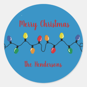 Kerstlicht  grote lampen ronde sticker