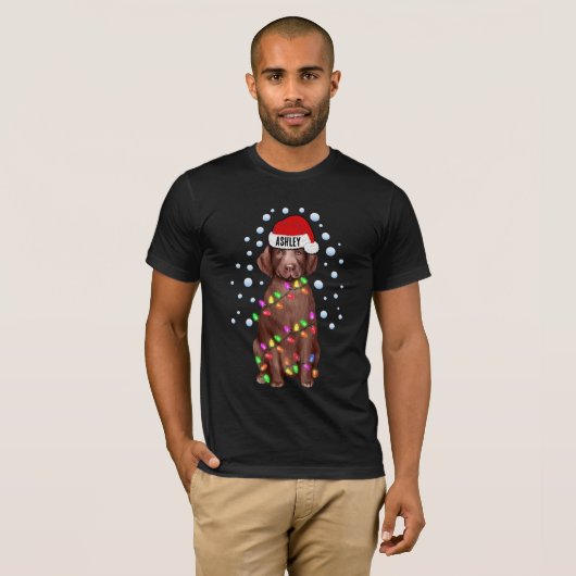 Kerstlicht labrador Retriever Dog Puppy T-shirt (Voorkant volledig)