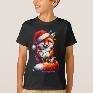 Kerstlicht Santa Fox Vintage 90s Woodland Ani T-shirt