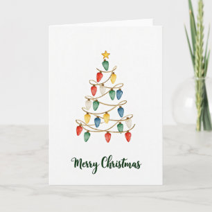 Kerstlichten Boom Kerstdag Kaart