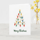 Kerstlichten Boom Kerstdag Kaart (Gele Bloem)