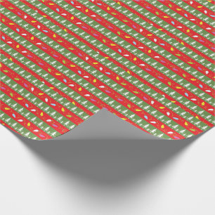 kerstlichten en bomen cadeaupapier