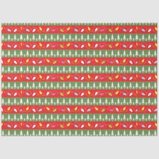 kerstlichten en bomen tissuepapier (Voorkant)