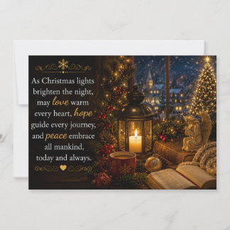 Kerstlichten Kerstgroetkaart Feestdagenkaart