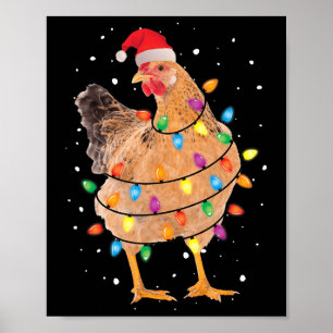 Kerstlichten Kip Kerstman Leuk Kerstboom Kip Poster