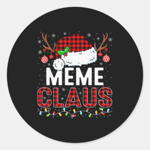 Kerstlichten Meme Claus Familie Matching Xmas P Ronde Sticker