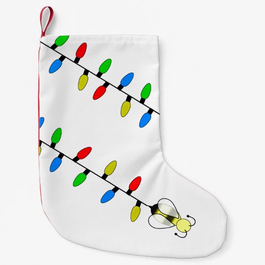 Kerstlichten met bijen kleine kerstsok (Voorkant)