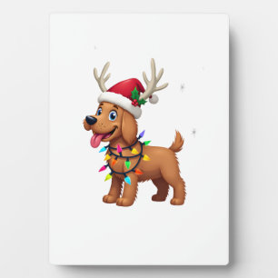 Kerstlichten Soft Coated Wheaten Terrier Hond T Fotoplaat
