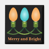 Kerstlichten Trio Oranje en Blauw Magneet (Voorkant)