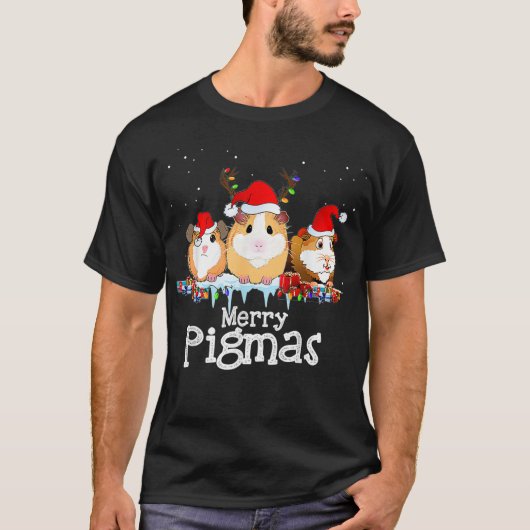Kerstlichterij met cavia's t-shirt (Voorkant)