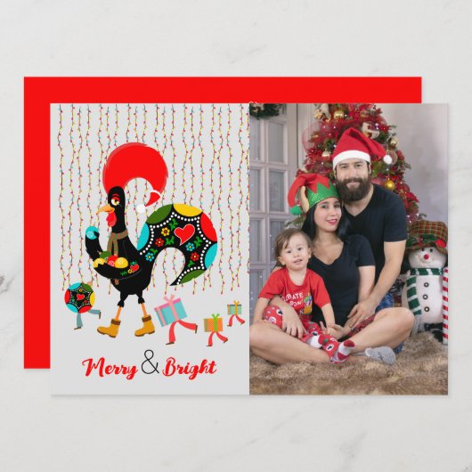 Kerstlichtjes, ballen, cadeaus en Kerstman (Voorkant / Achterkant)