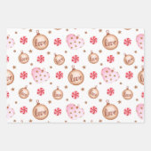 Kerstlichtroze hartversiering met liefdeswikkel inpakpapier vel (Voorkant 2)