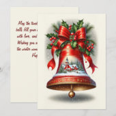 Kerstlied Bel Feestdagenkaart (Voorkant / Achterkant)