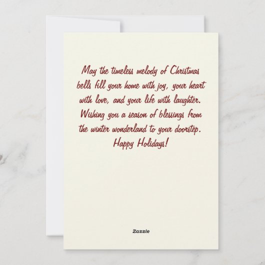 Kerstlied Belletje Feestdagenkaart (Achterkant)