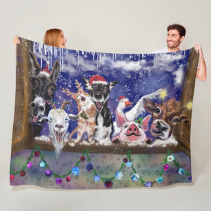Kerstlied - Dierenfeest Fleece Deken