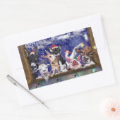 Kerstlied - Dierenfeest Rechthoekige Sticker (Envelop)