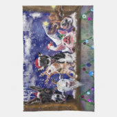 Kerstlied - Dierenfeest Theedoek (Verticaal)